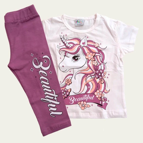 White-Purple Beautiful Unicorn Jogging Set
