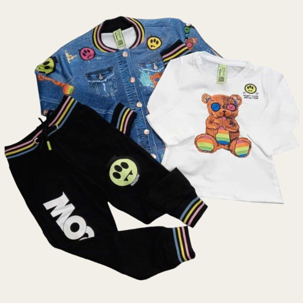 White & Black Barrow Jogging Set