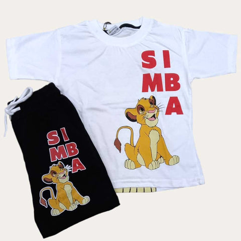 White & Black Simba Short Set 1