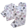 White 'cute cat' pajama for little girls